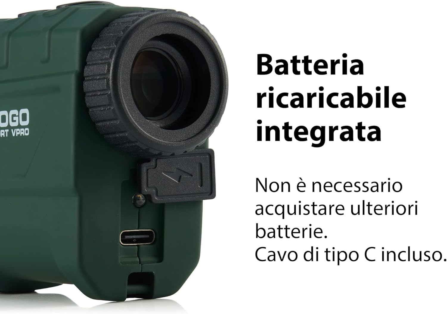 Gogogo Sport Vpro Telemetro Caccia Golf 1097M/1200 Iarde con Luce Rossa, Ricaricabile Telemetri con Ingrandimento 6X Modalità di Pendenza, Blocc Bandiera & Vibrazione, Scansione,Precisione ±1