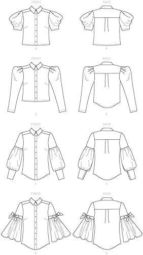 Miniatura 8 de McCall's Patterns McCall's M7838A5 - Patrones de costura para blusa con botones para mujer, tallas 6 a 14