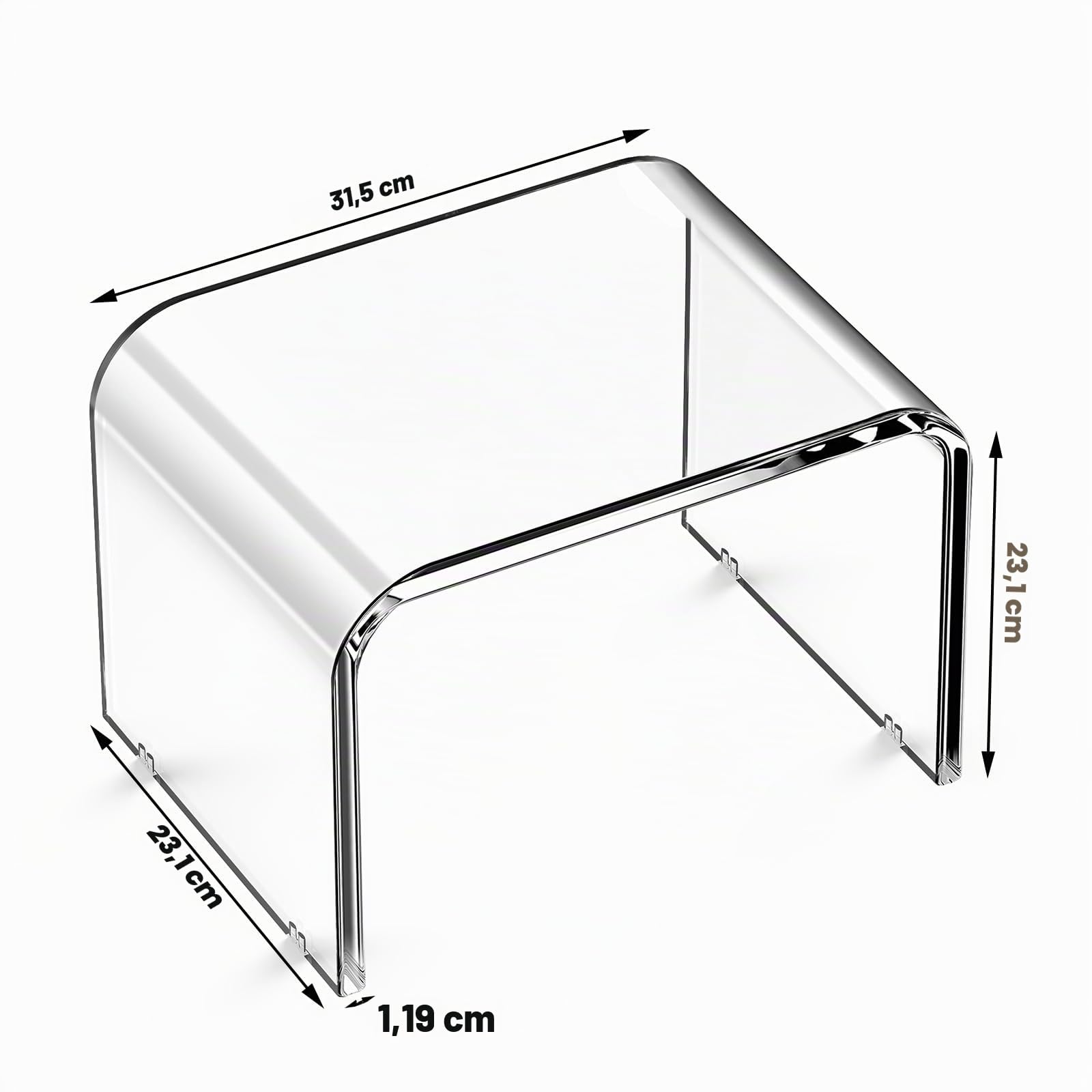 Marchepied en Acrylique,Tabouret de Salle Bain Transparent,Tabouret de Douche Acrylique pour Cuisine Chambre Et Salon (Clear, Non Slip)
