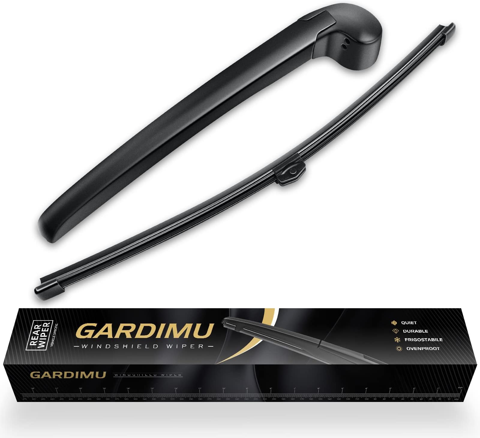 Car Back Windshield Wiper Balde and Arm Set for Audi Q3 2015-2018, GARDIMU Rear Wiper Arm Blade Assembly All-season Replacement for Q3 2015-2018