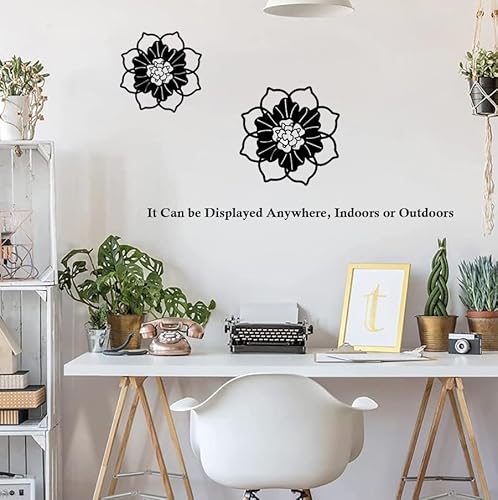 Metal Flowers Wall Sculpture Decor, Metal Rustic Wall Art Decoration Farmhouse Wall Decorations Multiple Floral Hanging Decor For Bathroom Living Room Home Office Garden Kitchen (Style I, L-Size) #TOP5