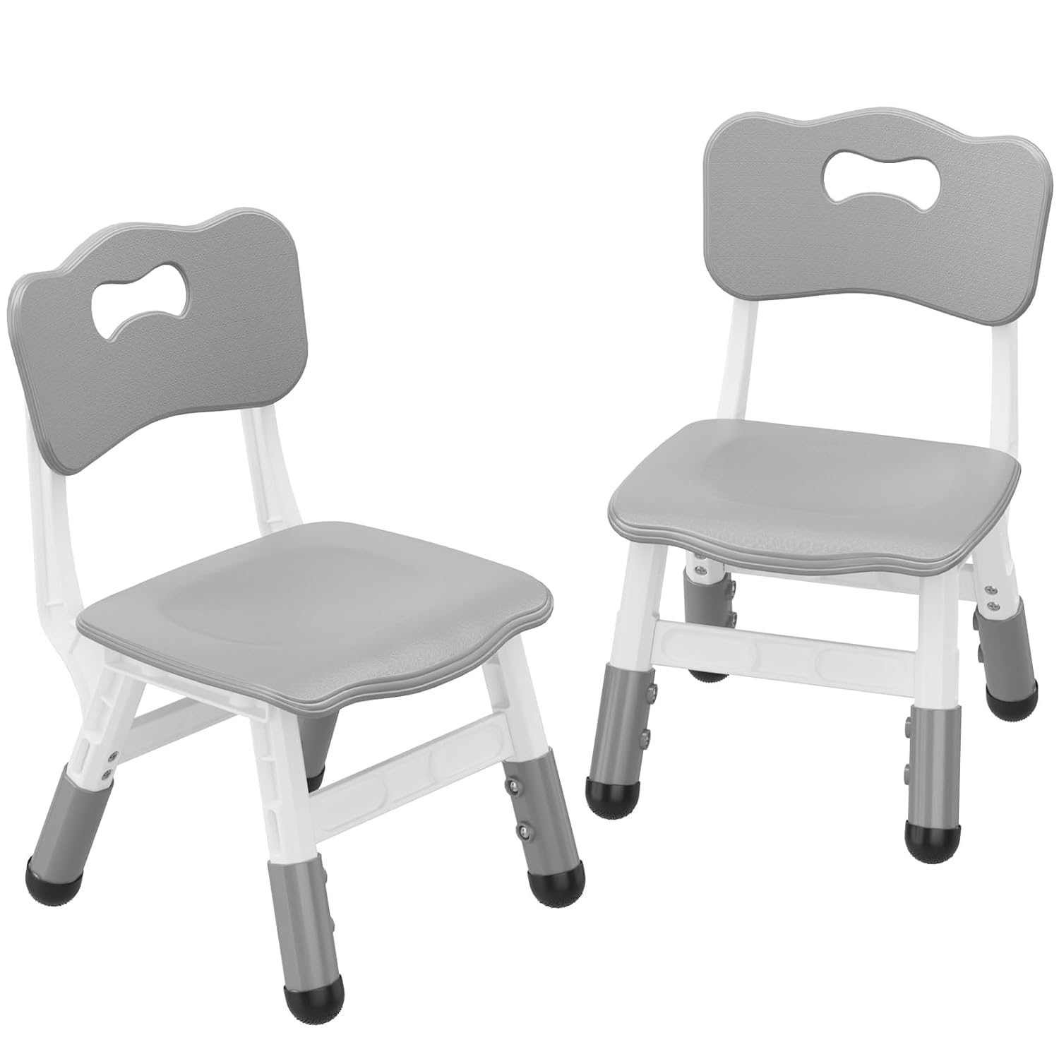4-Pack Height-Adjustable Kids Plastic Chairs – Ergonomic Backrest, Non-Slip Feet,Durable, 82Kg Weight Capacity – for Home, Kindergarten, Classroom &amp; Activities