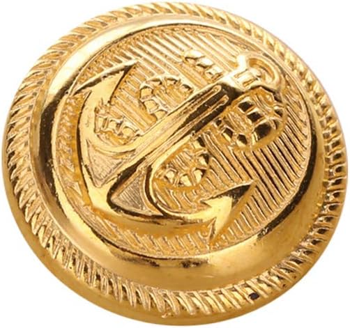 12PCS Polished Golden Anchor Buttons with Shank Vintage Style Sport Coat Blazer Button Set 21mm