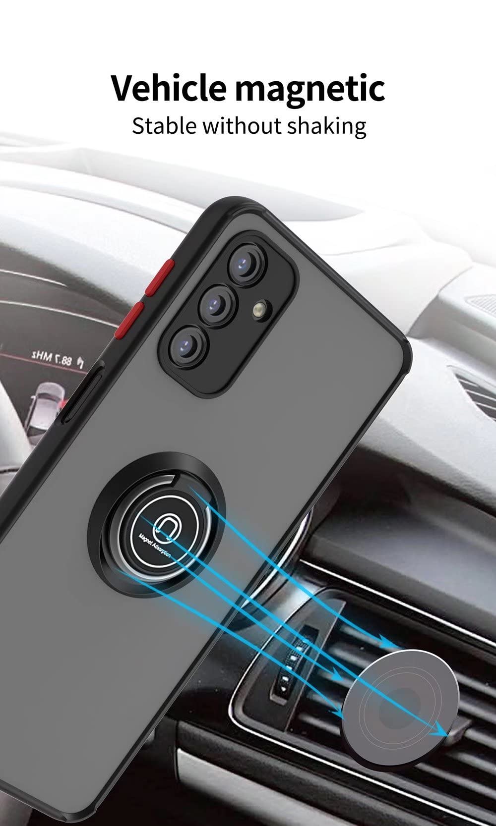 JIAFEI Cover Motorola Edge 50 Pro Traslucida Con Anello Magnetico Girevole 360° Blu - 4