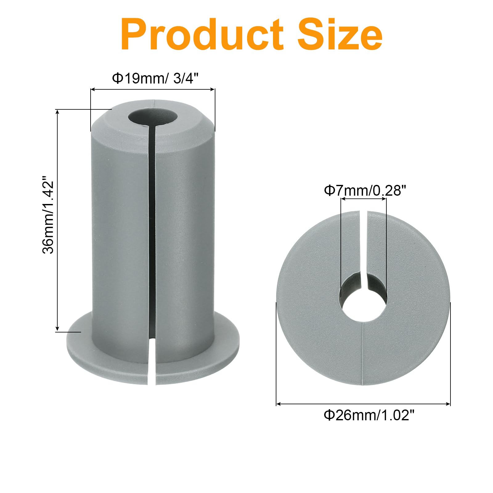 QUARKZMAN Passacavi A Parete In Silicone - 2 Pezzi, Per Cavi Ethernet, Grigio, Foro 7mm