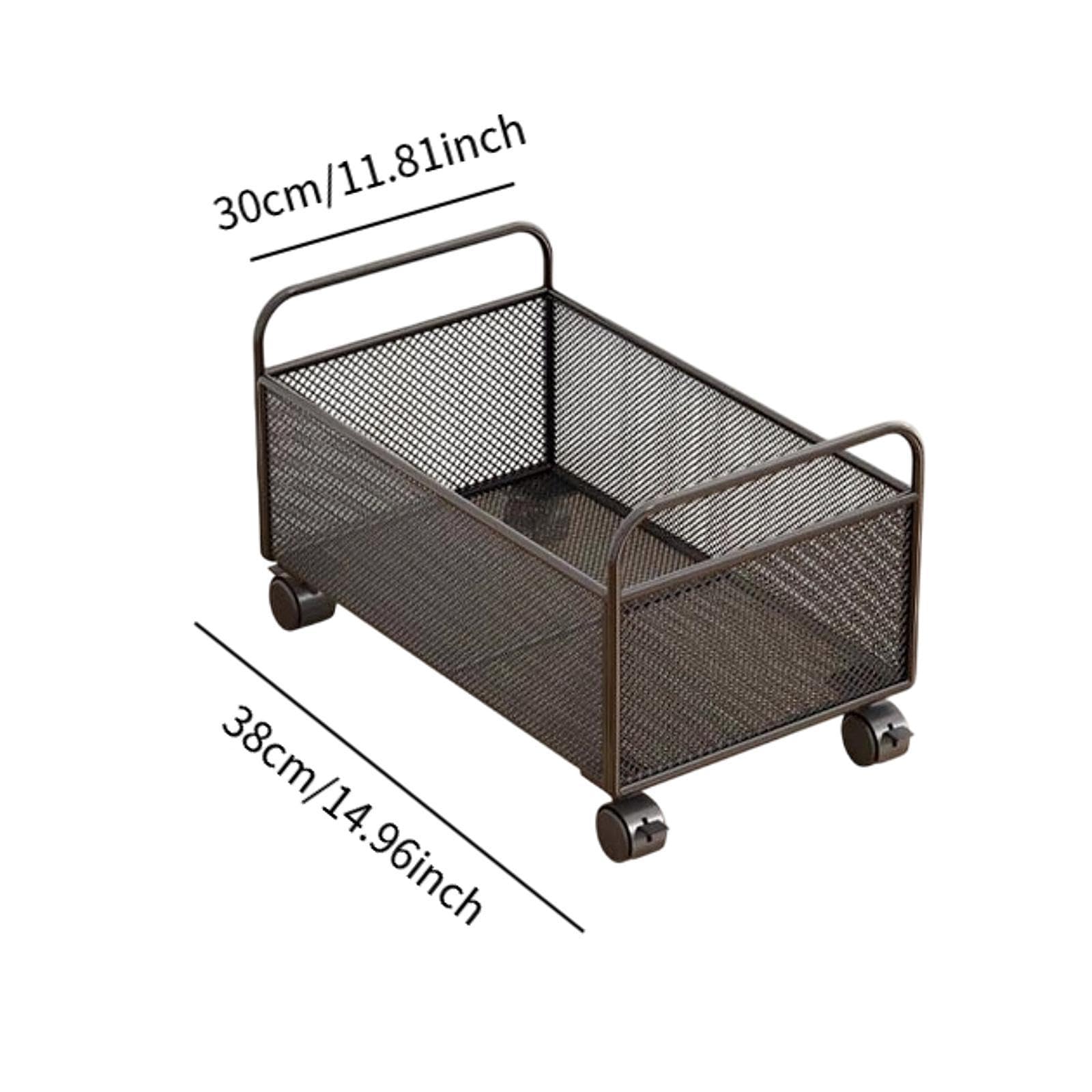 Carro Archivador con Ruedas, Organizador Rodante con Ruedas, Organizador de Archivos Colgante de Malla, para Oficina, 38x30x30cm