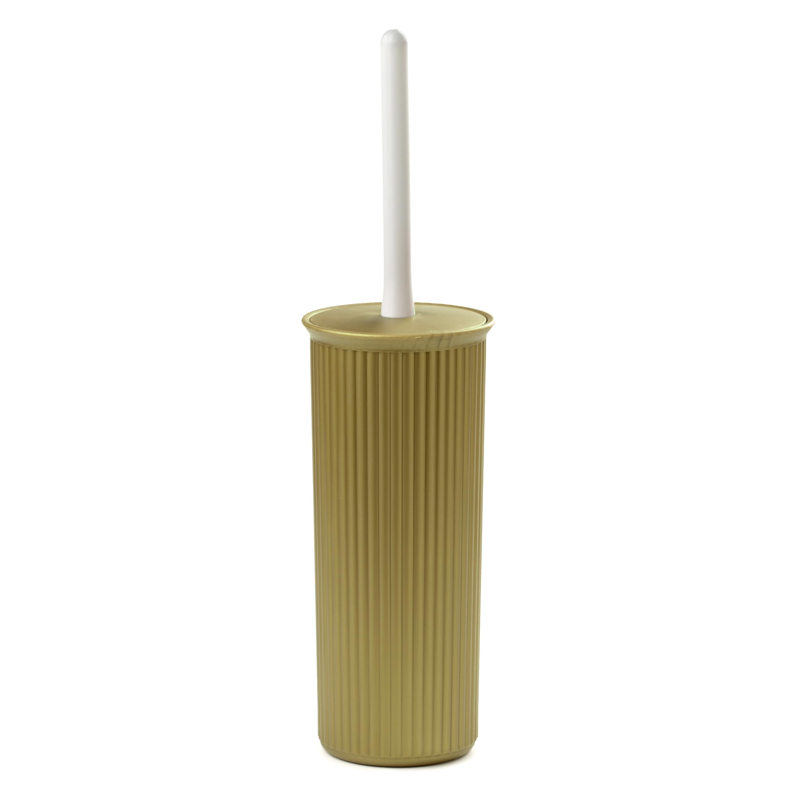 TATAY Toilet Brush | Compact and Functional Design | BPA-Free Plastic Toilet Brushes | Made in Spain | 9.5 x 9.5 x 39.5 cm - Baobab Collection - Gold