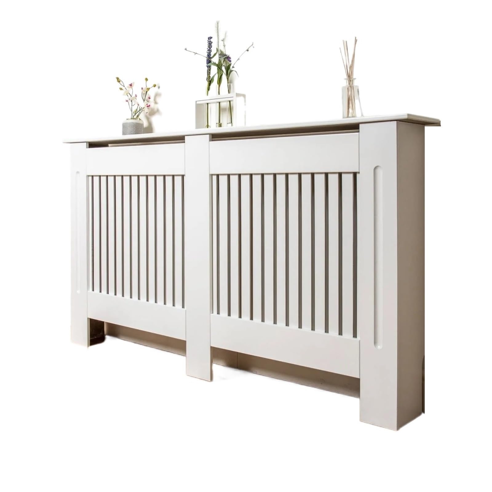 XIUsheUA S M L XL Extra Tall 92CM Radiator Cover Cabinet Grill Shelf Fence Panel Barrier Radiator Dust Cover Radiator Grill for Living Room, Bedroom(White Horizontal XL)