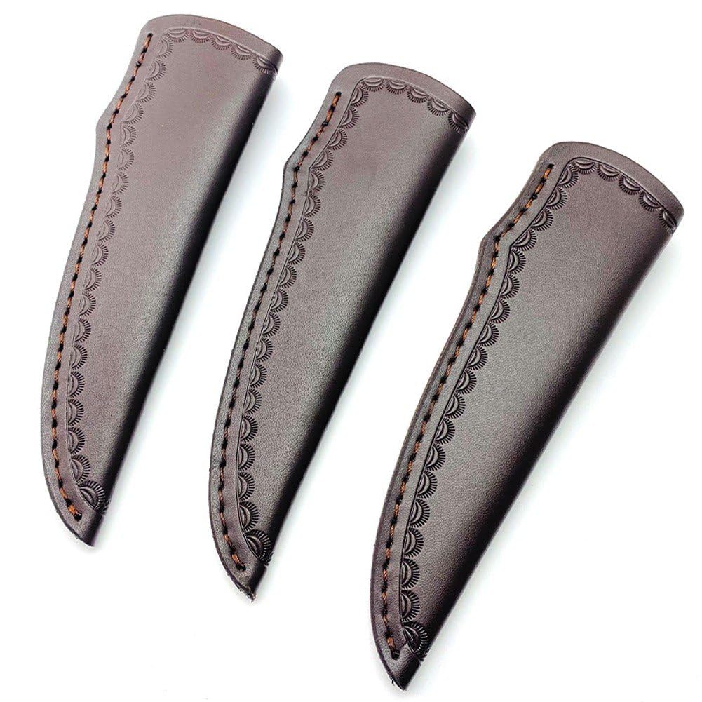 Coltello Dritto Fodero in Pelle di Vacchetta Copri Coltello in Pelle di Mucca Fodero per Coltello Portatile Protezioni per Guaina per Coltelli in Pelle Impermeabile
