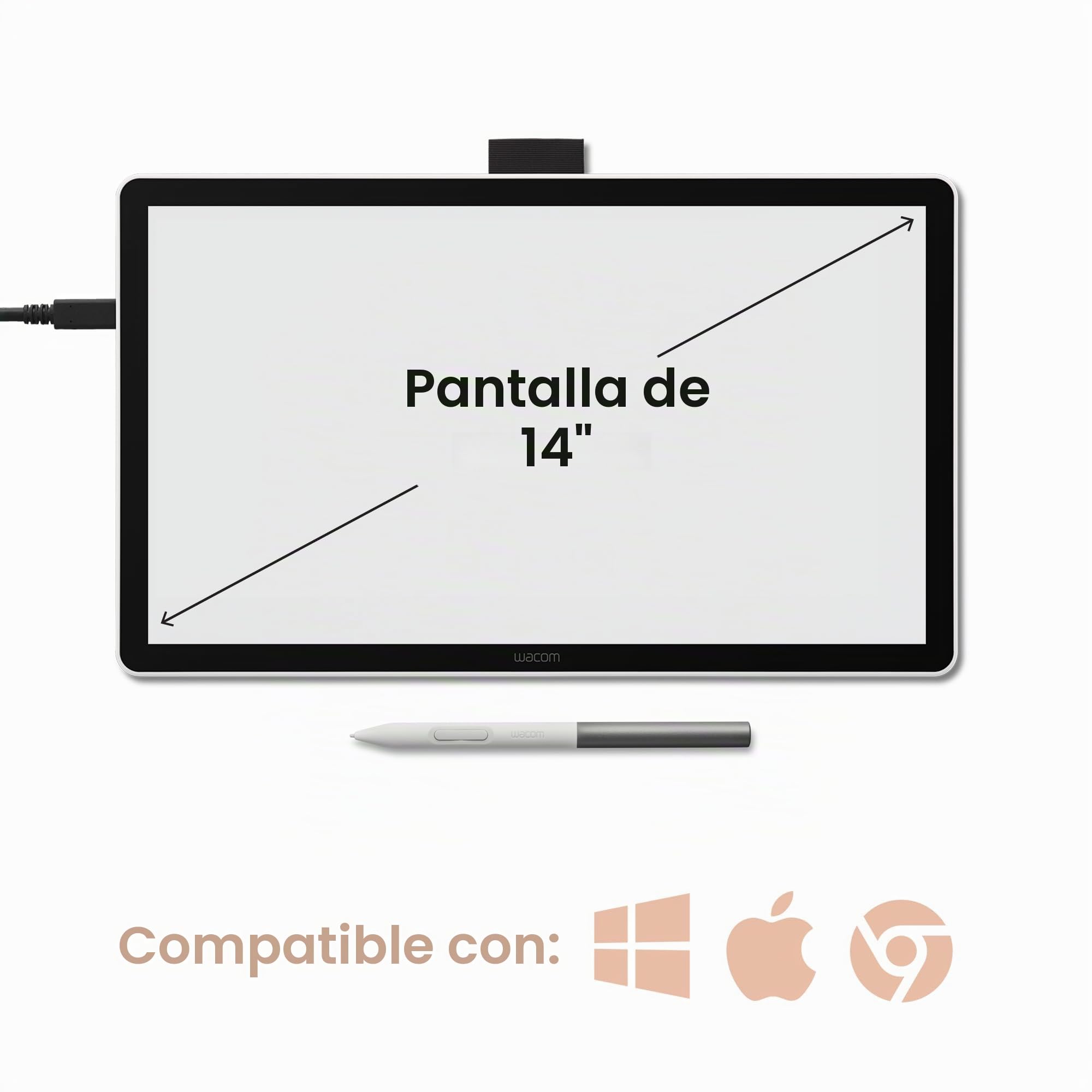 Amazon.com: Wacom One 14, tableta de dibujo con pantalla y