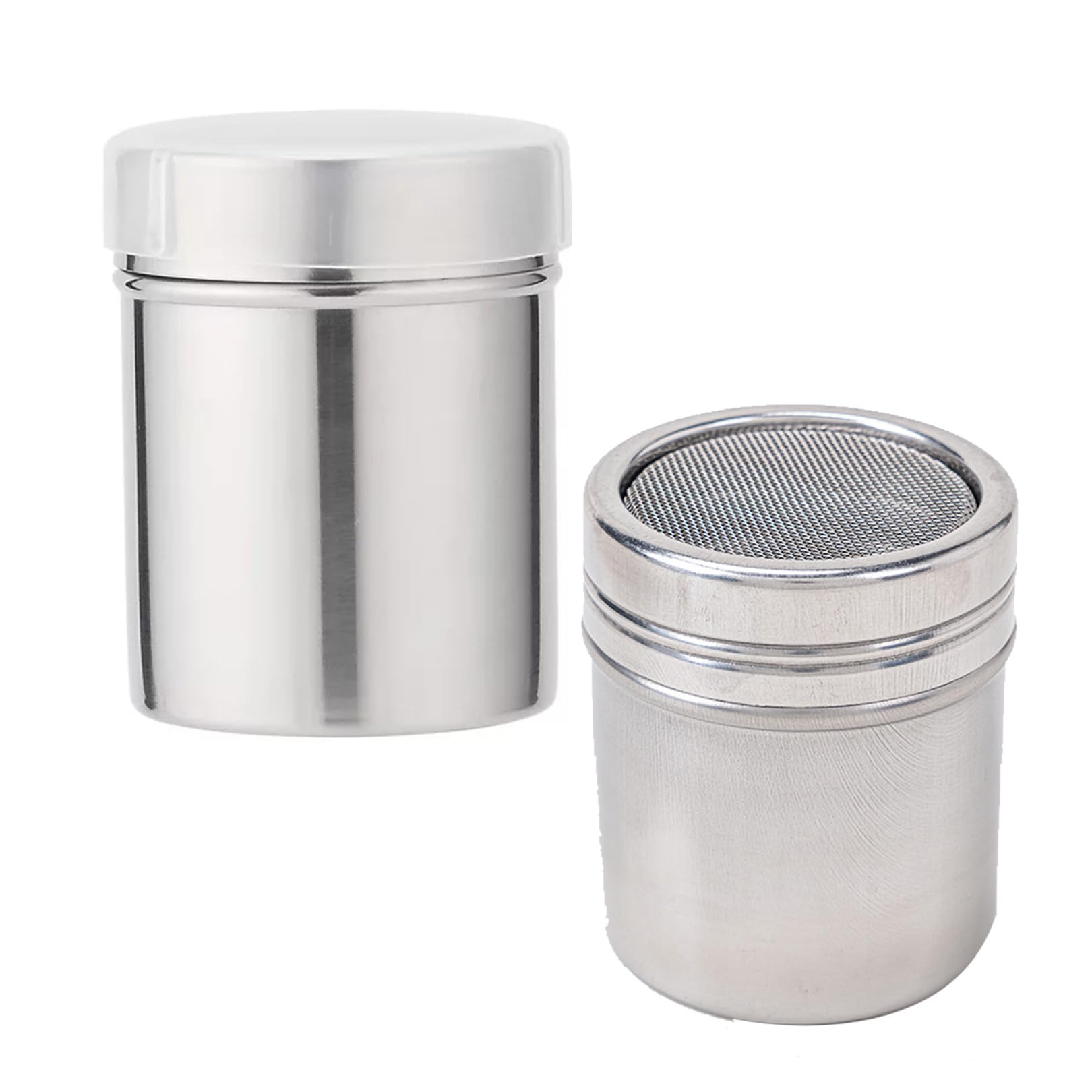 Saupoudreur de cacao et de sucre en poudre, saupoudreuse à farine, sucre en poudre, pratique avec couvercle pour cacao, farine, cannelle, plus encore, cappuccino, café, pâtisserie, tamis à structure