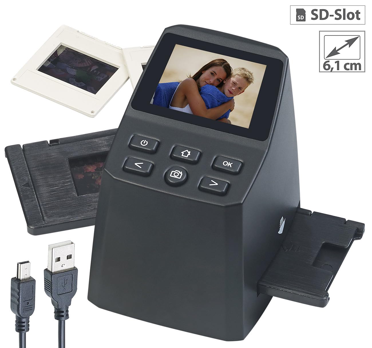 Scanner autonome 8 Mpx / 2400 dpi pour diapositives et négatifs : SD-950 [Somikon]