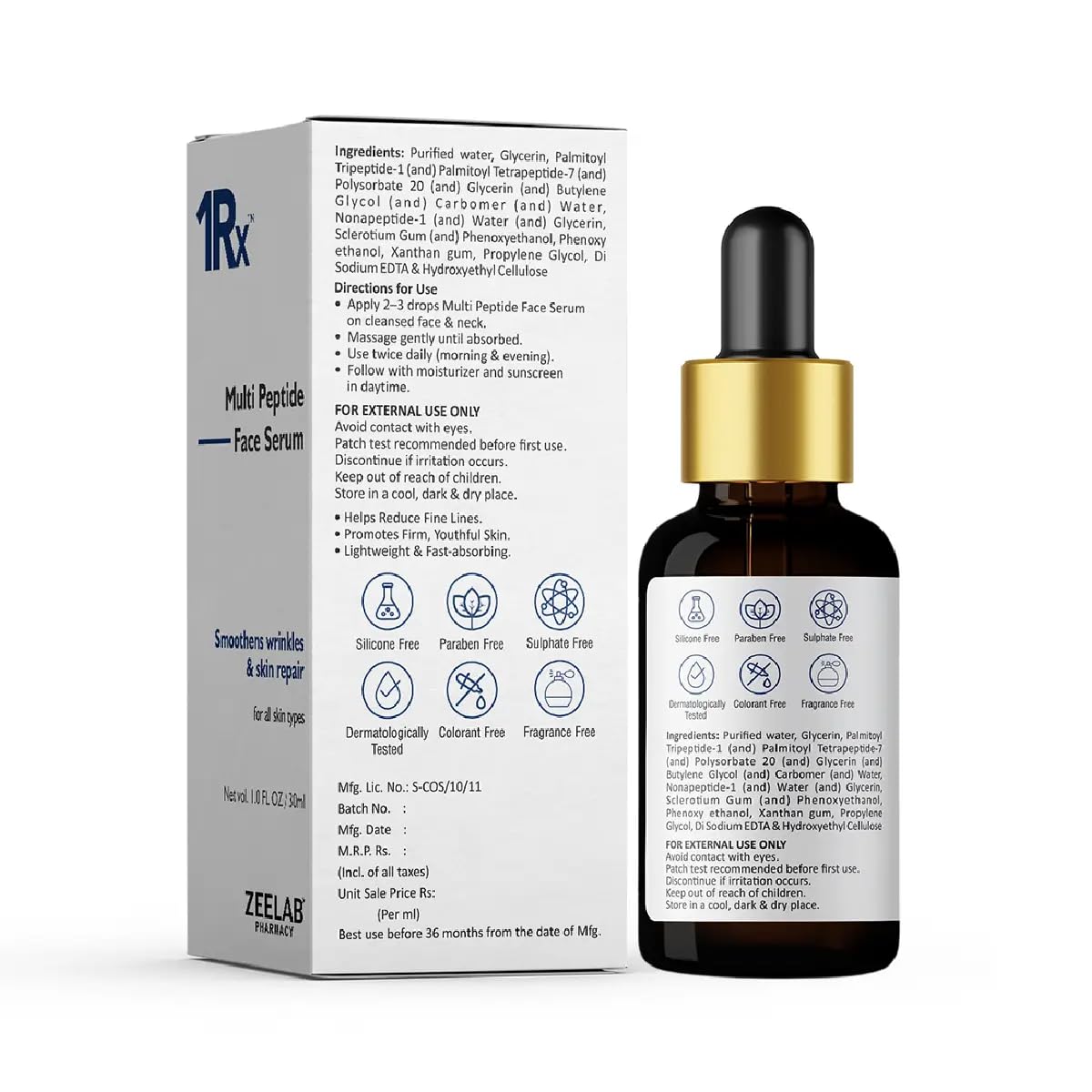 1RX Multi Peptide 10% Face Serum | Hydrating & Skin Smoothing