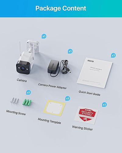 Miniatura 9 de ZOSI Cámara de seguridad para exteriores, cámara WiFi enchufable de 4MP con alarma de sonido de foco, visión nocturna a color, audio de 2 vías,