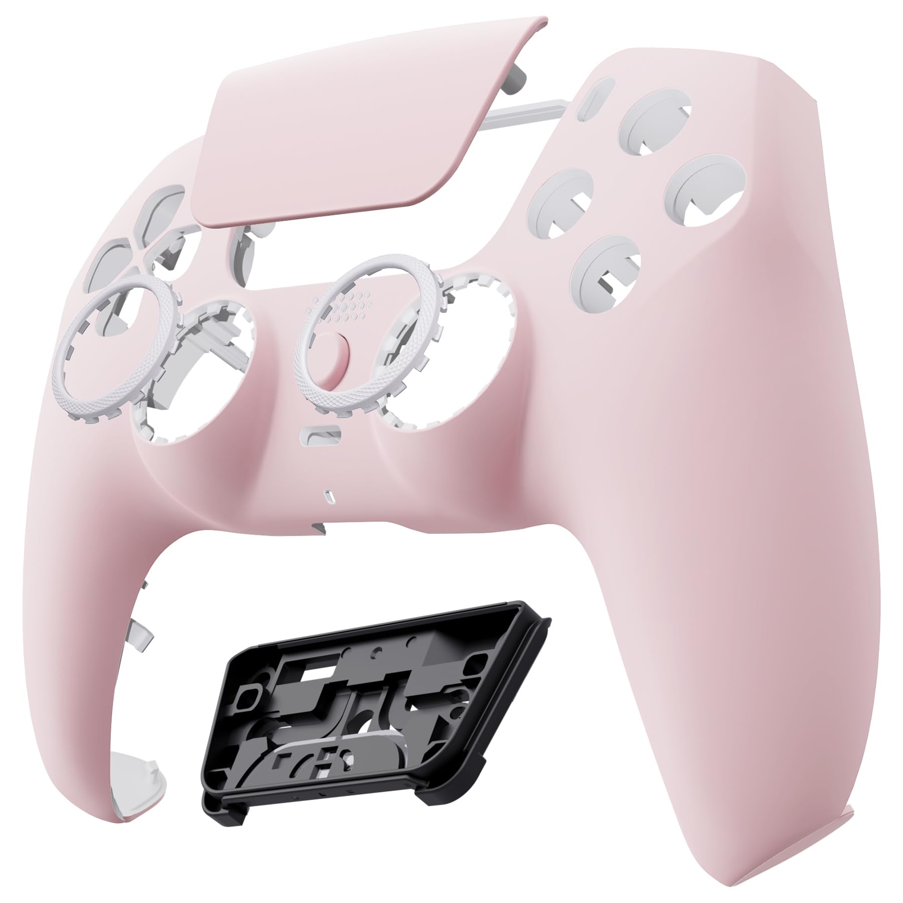 eXtremeRate Luna Re-Design Front Gehäuse für ps5 Controller BDM-010/020/030/040/050 Model, Ersatz Hülle Faceplate&Touchpad&Accent-Ring, Custom integrierend Case Cover für ps5 Controller-Pink - 5