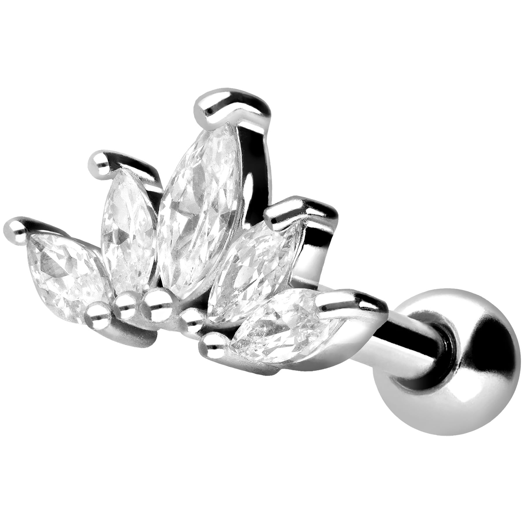 PIERCINGLINEpiercing de acero quirúrgico para la oreja - piercing flor de loto como pendiente, hélix o tragus en 4 elegantes colores