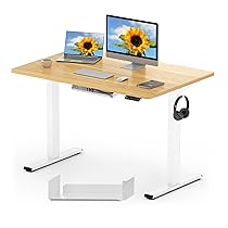 FLEXISPOT Scrivania Regolabile In Altezza Elettrica 120x60cm, Scrivania Regolabile In Altezza A 2 Livelli Con Gancio E Promemoria Seduta-Stand (Acero, Struttura Bianca)