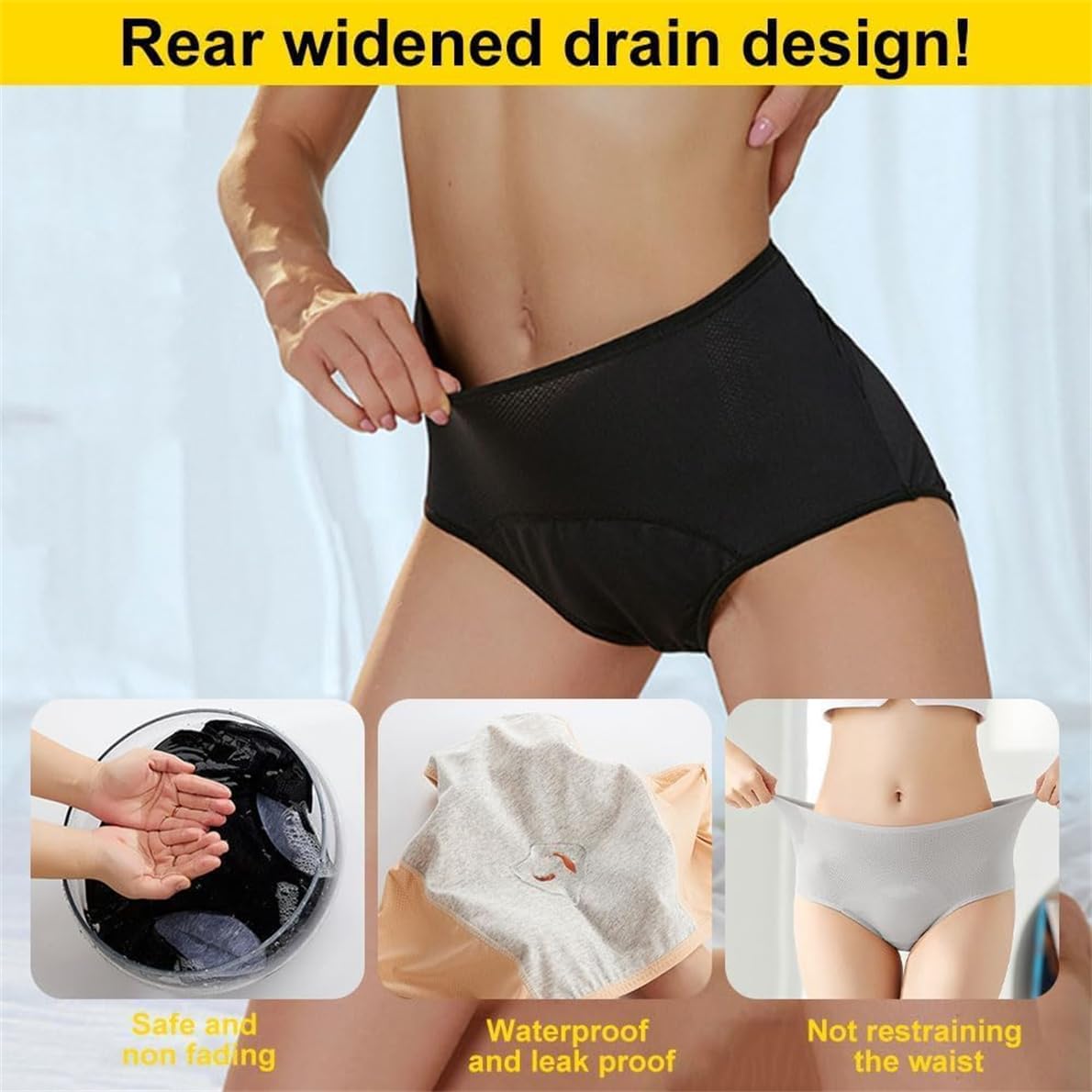 Fluxe Inkontinenzunterwäsche für Damen, Fluxe auslaufsichere Unterwäsche, Inkontinenzhöschen, Schutzunterwäsche, wiederverwendbar und waschbar, 8 Stück, Größe XL