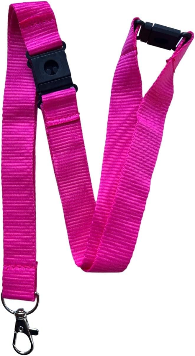 PAC Supplies Global Colourful 20mm Wide Lanyard With 3 Point (Triple) Safety Breakaway (Pink, 20) — image 1