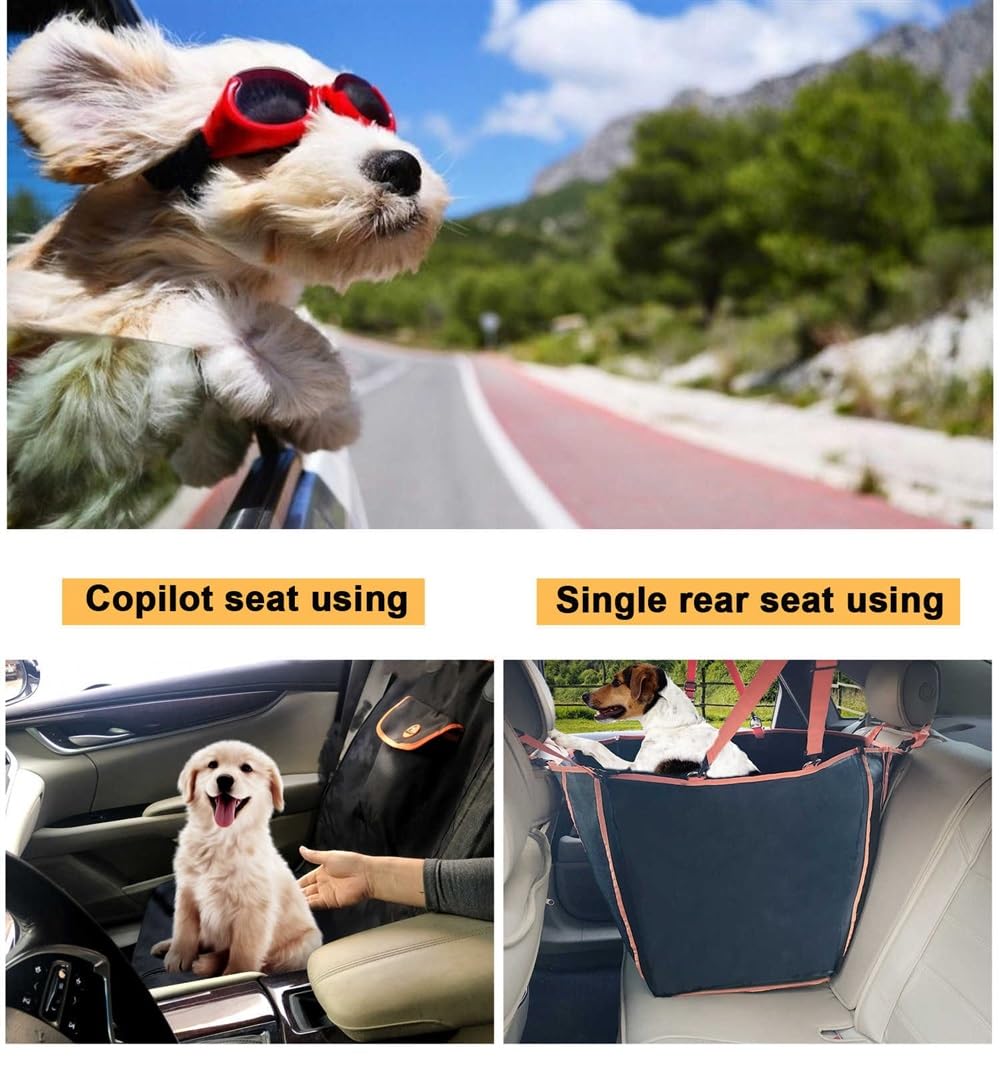Funda Asiento Coche Perro Funda de Asiento de Coche para Perro, Almohadilla de Coche Multifuncional, Funda de Asiento para Cachorro, fácil de Llevar, Plegable Cubre Asientos Coche Perro