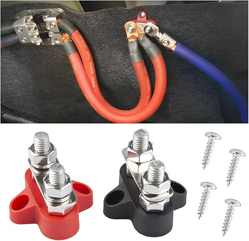 Bloque de conexiones de batería, poste de conexión de batería aislado de 516 pulgadas y poste de conexión de batería de tierra, M8 Bloque de