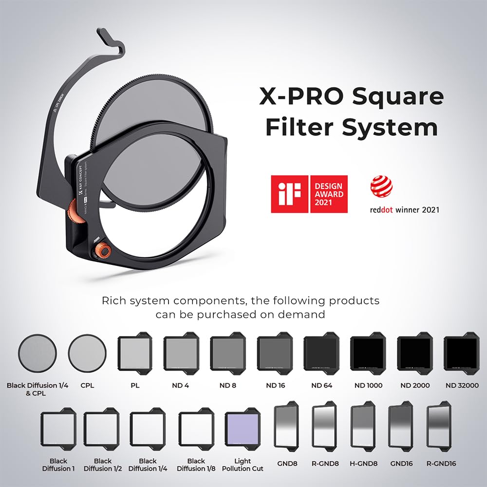 K&F CONCEPT 100 x 150mm Hard GND8 Filter, 3 Stop Square Graduated