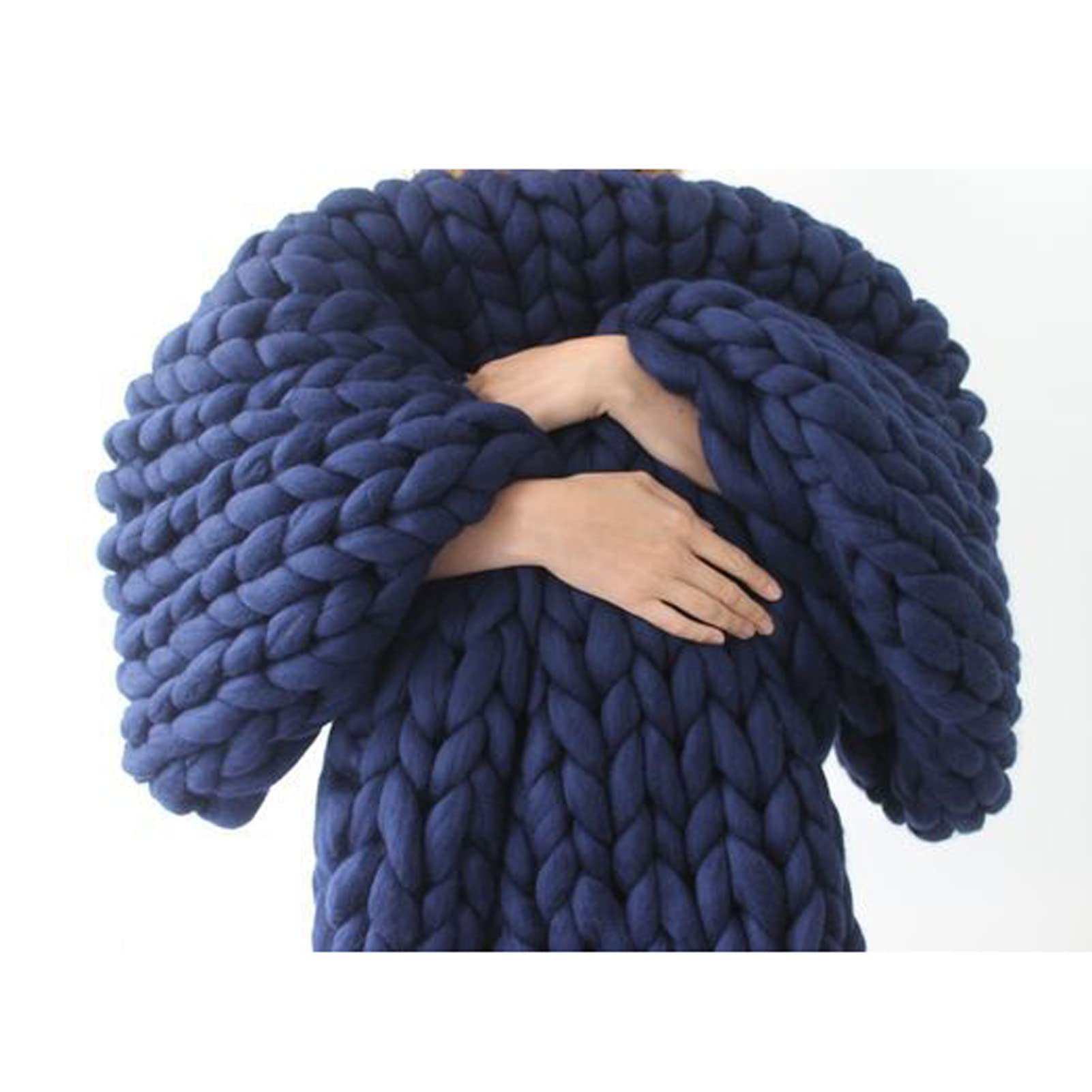 Bed Throws,Knitted Weighted Blanket,Chunky Knit Blanket,Yarn Filling-Hand woven knotted blankets for Bed Sofa Chair, chunky yarn blanket for Home Decor