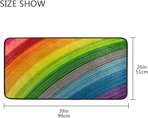 Miniatura 9 de Tapete de cocina de 39 x 20 pulgadas, color negro sandía, suave, tapete de baño, antideslizante, para decoración del hogar