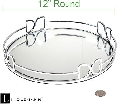 Miniatura 97 de Bandeja de tocador de cristal decorativa con espejo, bandejas de perfume para maquillaje, almacenamiento de cosméticos, organizador de Bandeja