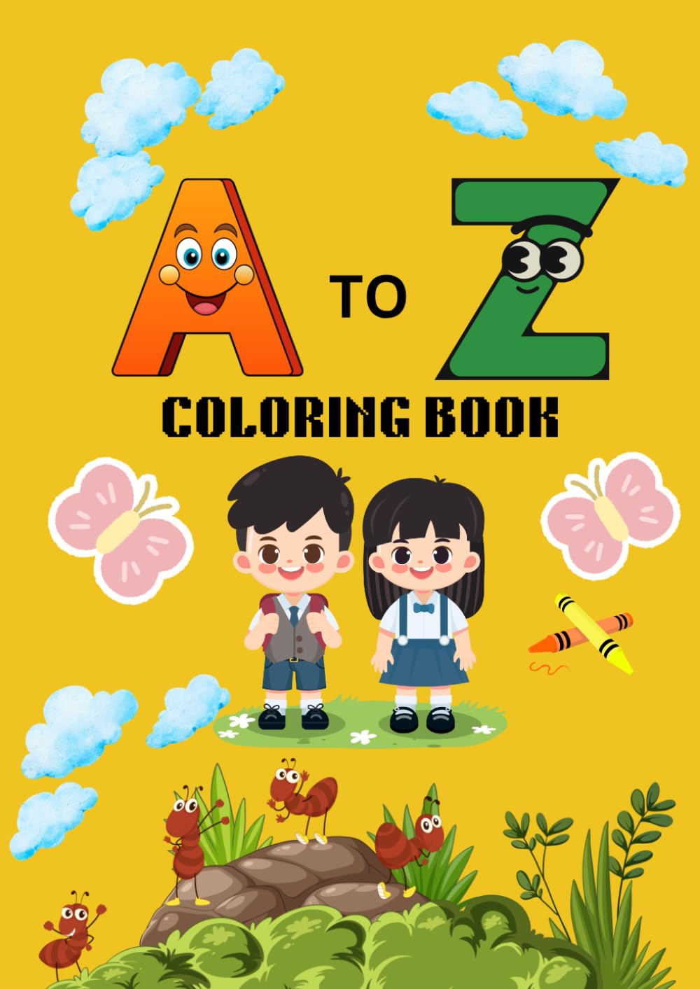 A to Z Coloring Book: Learn the Alphabet with Fun Coloring!