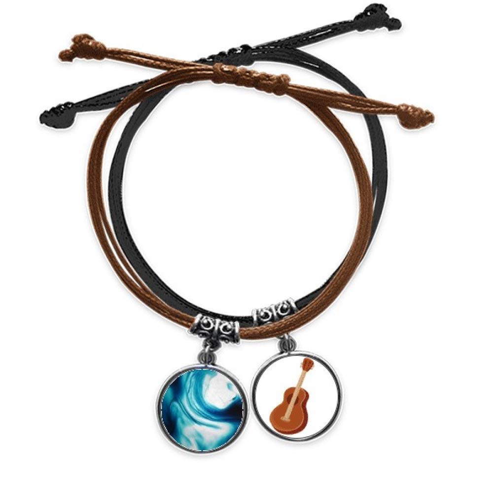 Pulsera de cuero de alta calidad DIYthinker con efecto visual de líquido abstracto azul 3