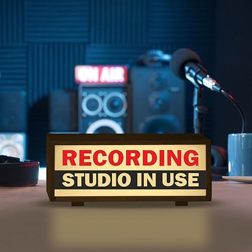 Miniatura 4 de Estudio de grabación LED retro, letrero insonorizado para habitación, caja de luz de grabación en uso, luz para serpentinas, podcasters, músicos,