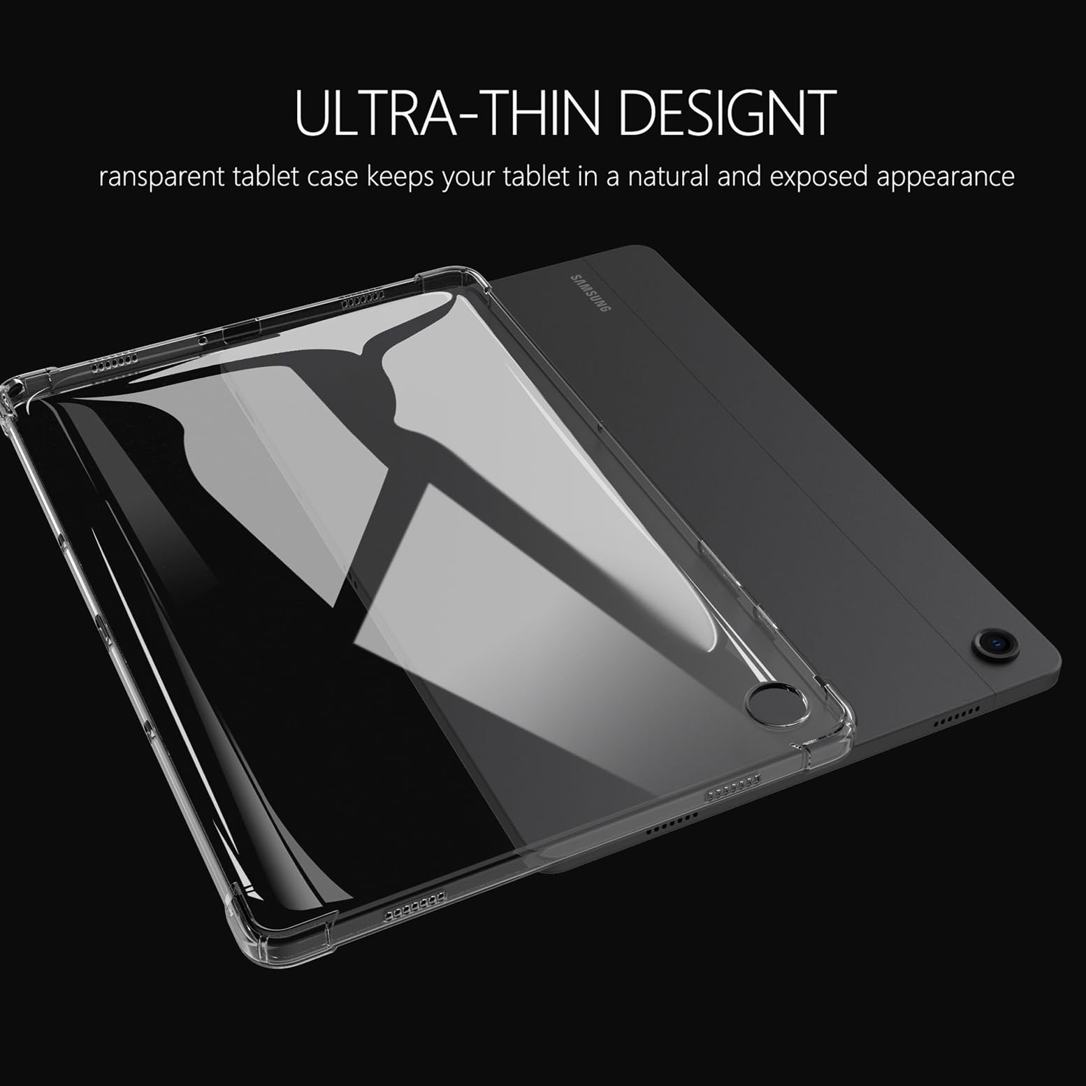 JETech Coque Clair Pour IPad Pro 13 Pouces M4 (2024), Tablette Étui Housse Arrière Transparente
