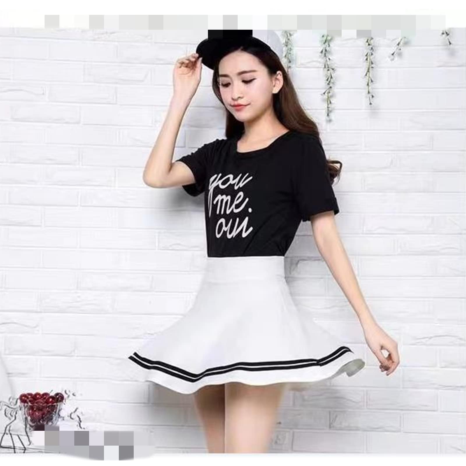 Falda de tenis para mujer, falda plisada de cintura alta, para mujer y niña, uniforme escolar, blanco, 36
