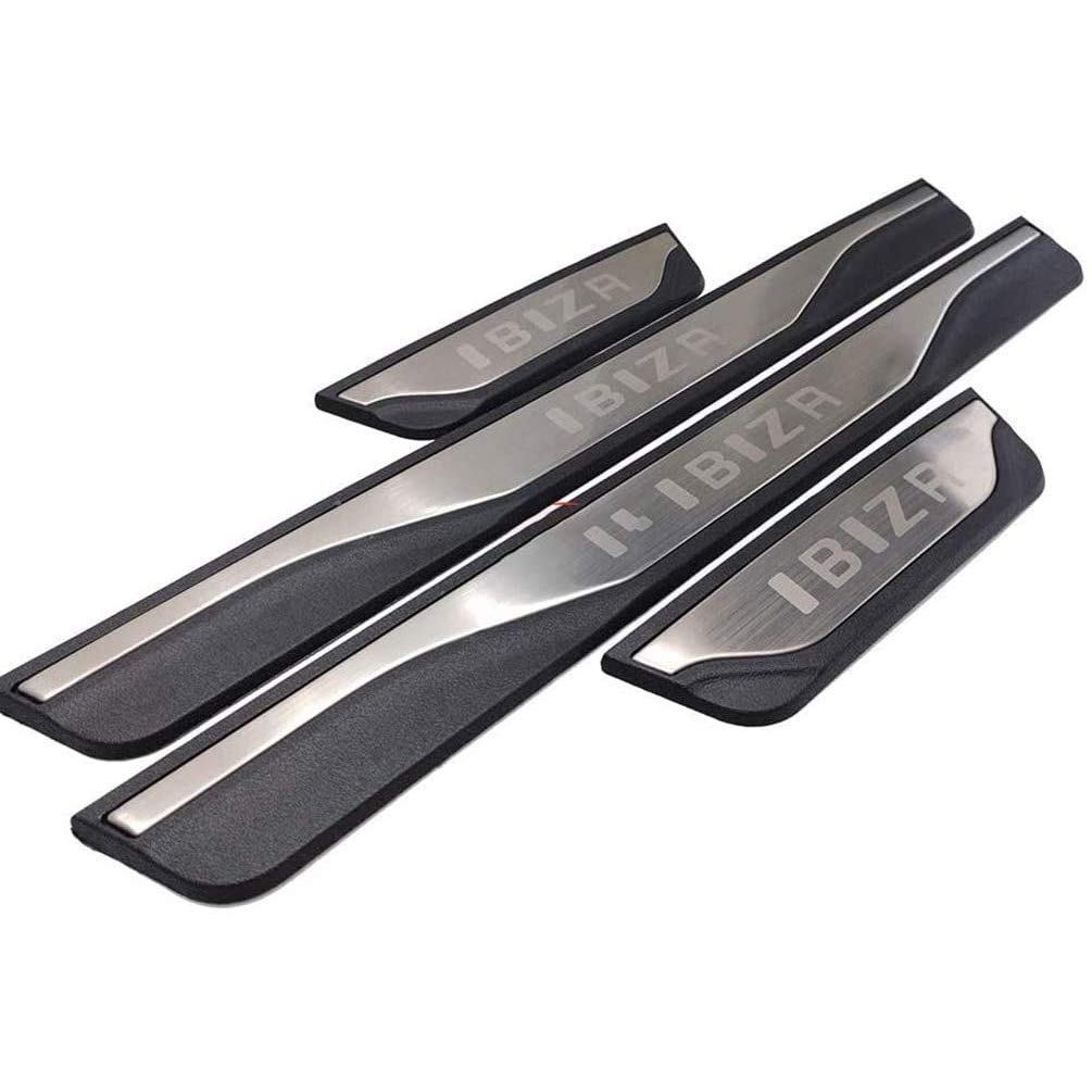 4Pcs Auto Stainless Steel Door Sill Kick Plates, for Seat Ibiza FR TGI 2015-2020 Threshold Pedal Anti Scratch Sticker Trim Protection, Car Styling Accessories