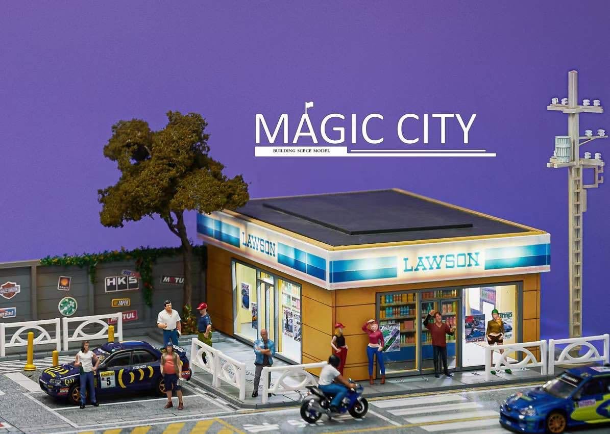 Amazon | 1/64 Magic City ジオラマ スバル修理場 ローソン