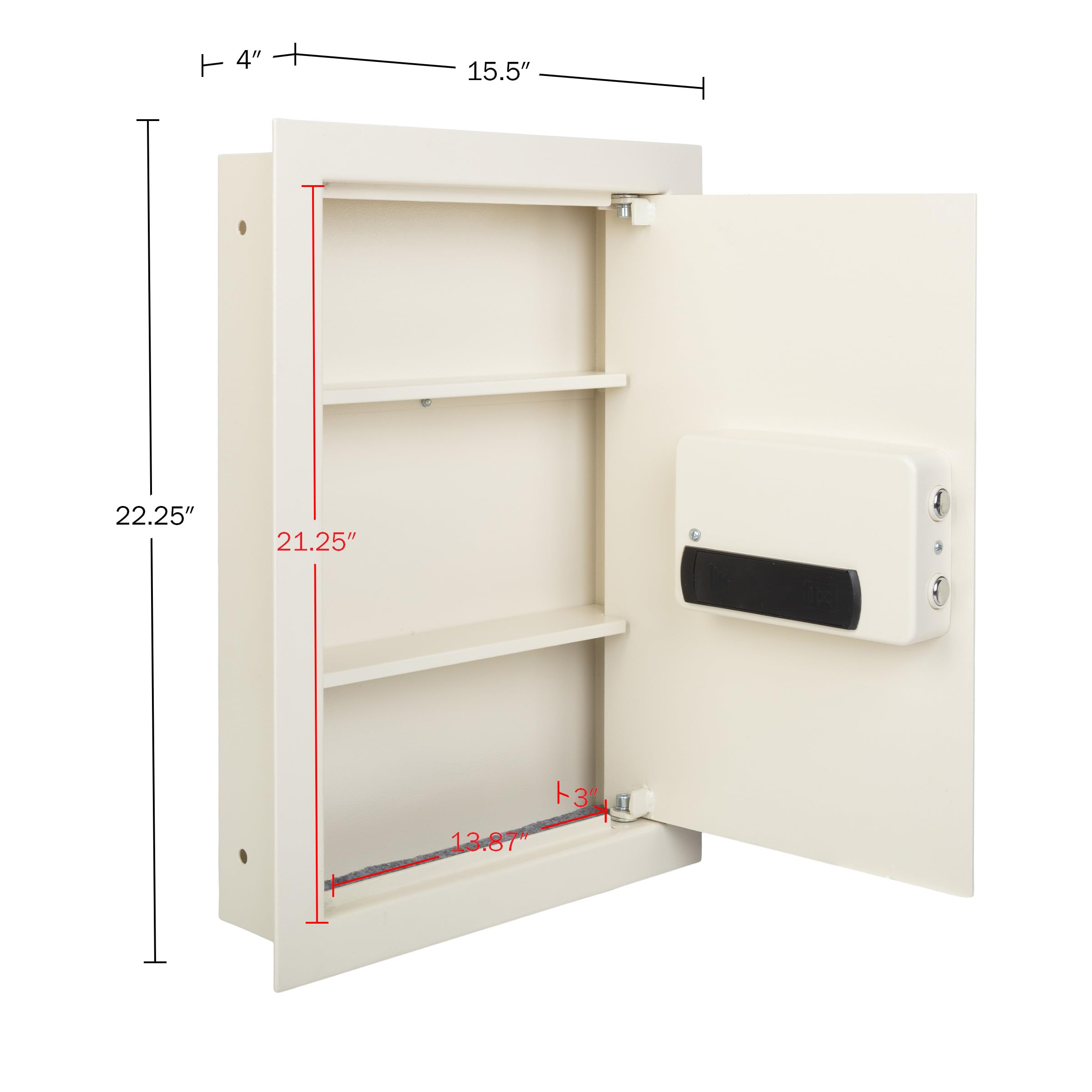Paragon Safes Wandtresor – Safe für Zuhause oder Büro mit Tastatur und 2 manuellen Übersteuerungstasten – schützt Bargeld, Schmuck, Pässe und mehr von Paragon Safes (cremefarben)