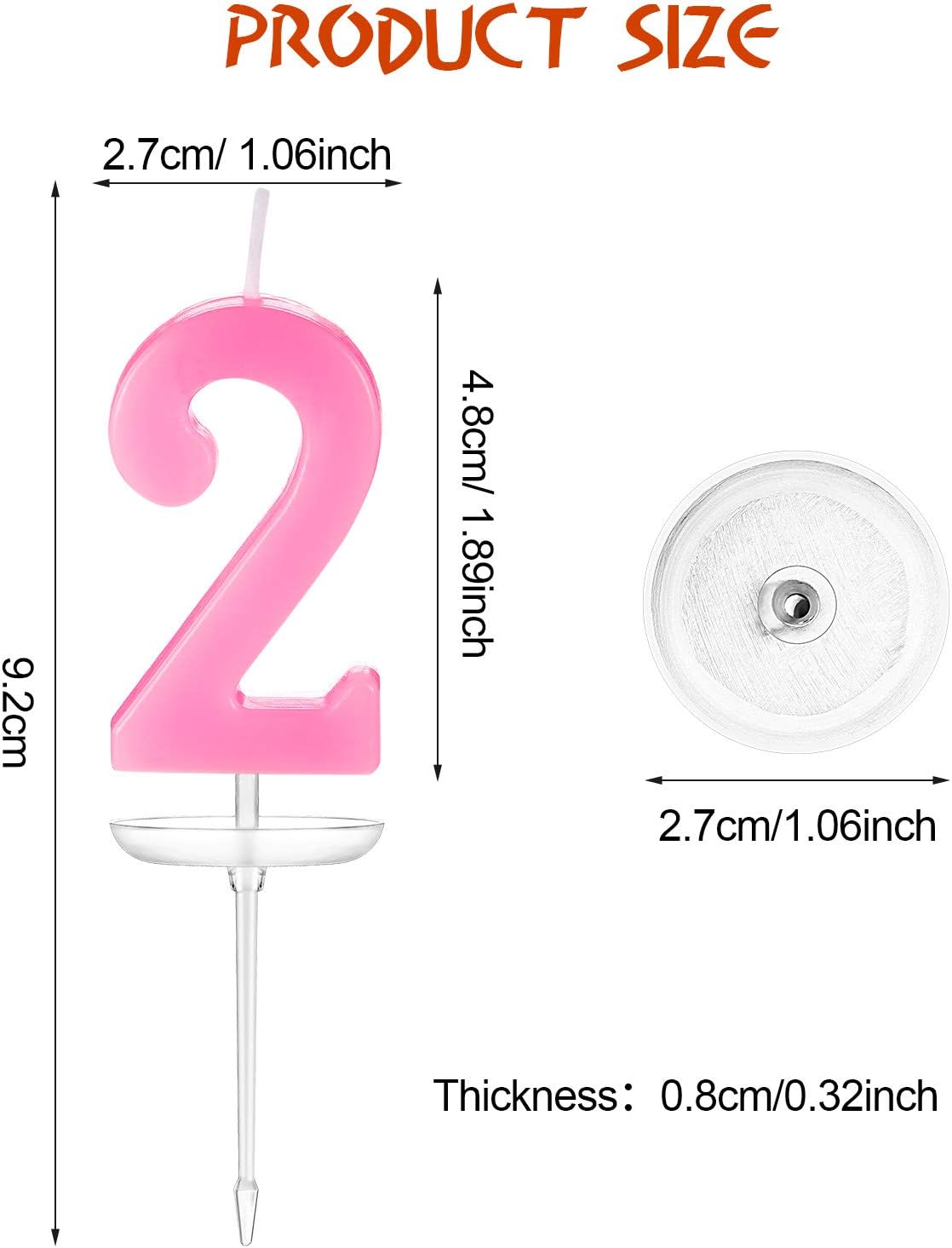 BBTO 12 Pcs Number Birthday Candle Cake Numeral Candles Rainbow 0-9 Topper