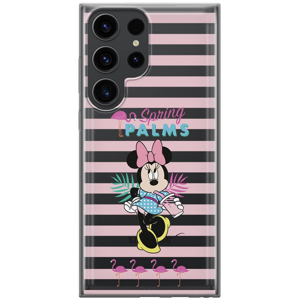 ERT GROUP mobile phone case for Samsung S23 ULTRA original and officially Licensed Disney pattern Minnie 028 optimally adapted to the shape of the mobile phone, partially transparent