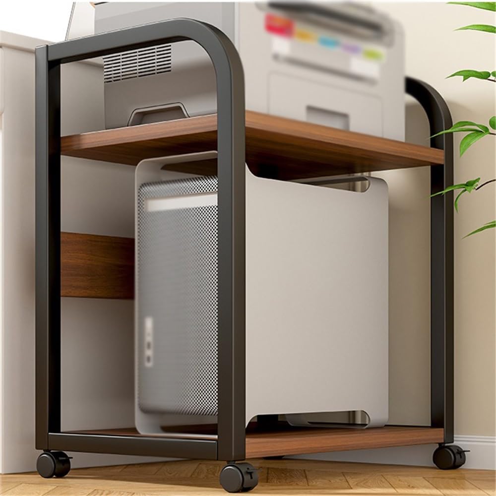Supporto CPU mobile Supporto a torre for CPU Scaffale di stoccaggio multistrato for uso domestico Carrello for stampante desktop mobile con supporto for CPU a 2 livelli con 4 rotelle girevoli Si adatt