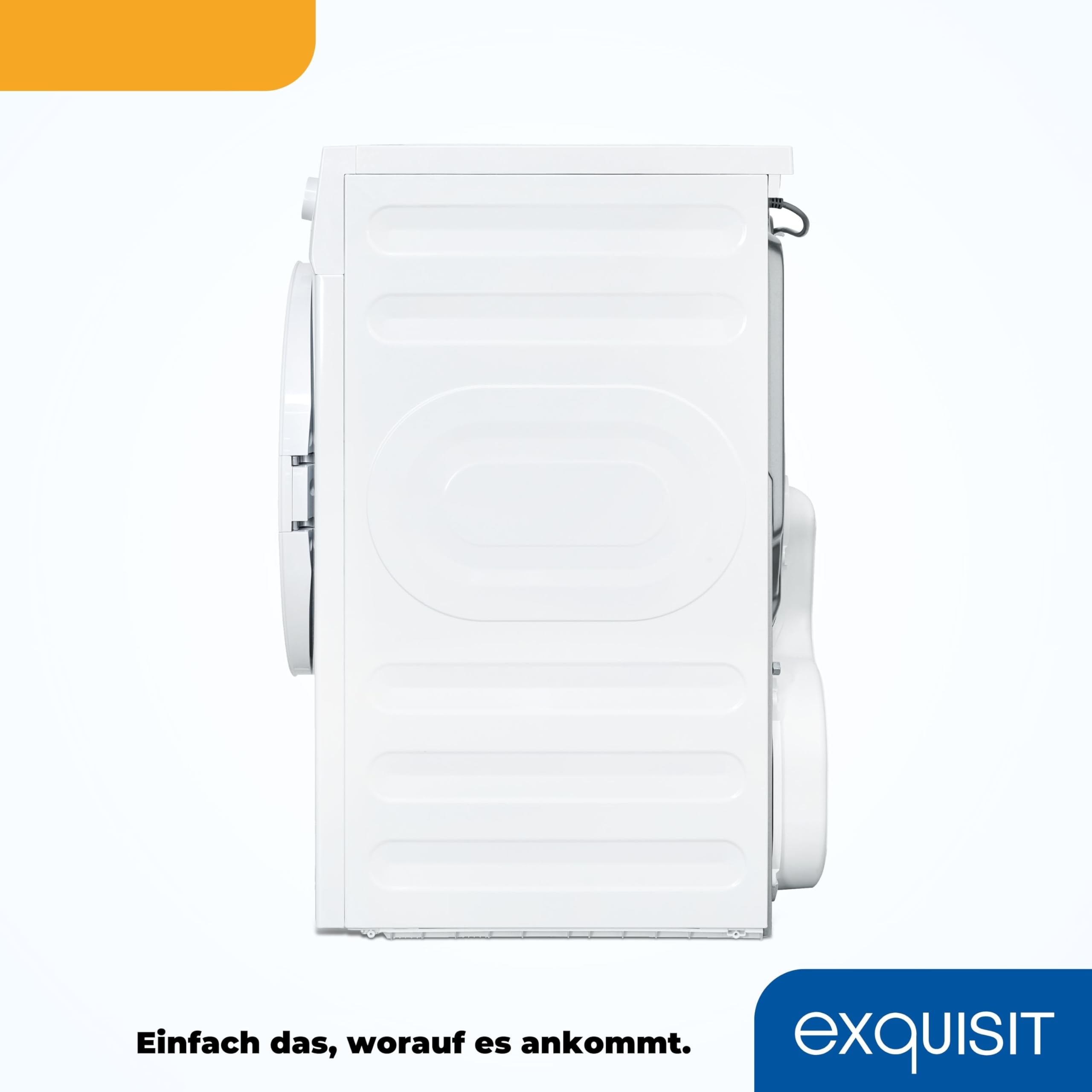 Exquisit Wärmepumpentrockner TWP5803-030 weiss | 8 kg Fassungsvermögen | Energieeffizienzklasse E | Kindersicherung | Auto Abschaltung