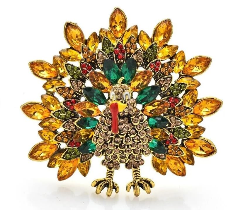Turkey Brooch, Thanksgiving Brooch, Gift for thanksgiving