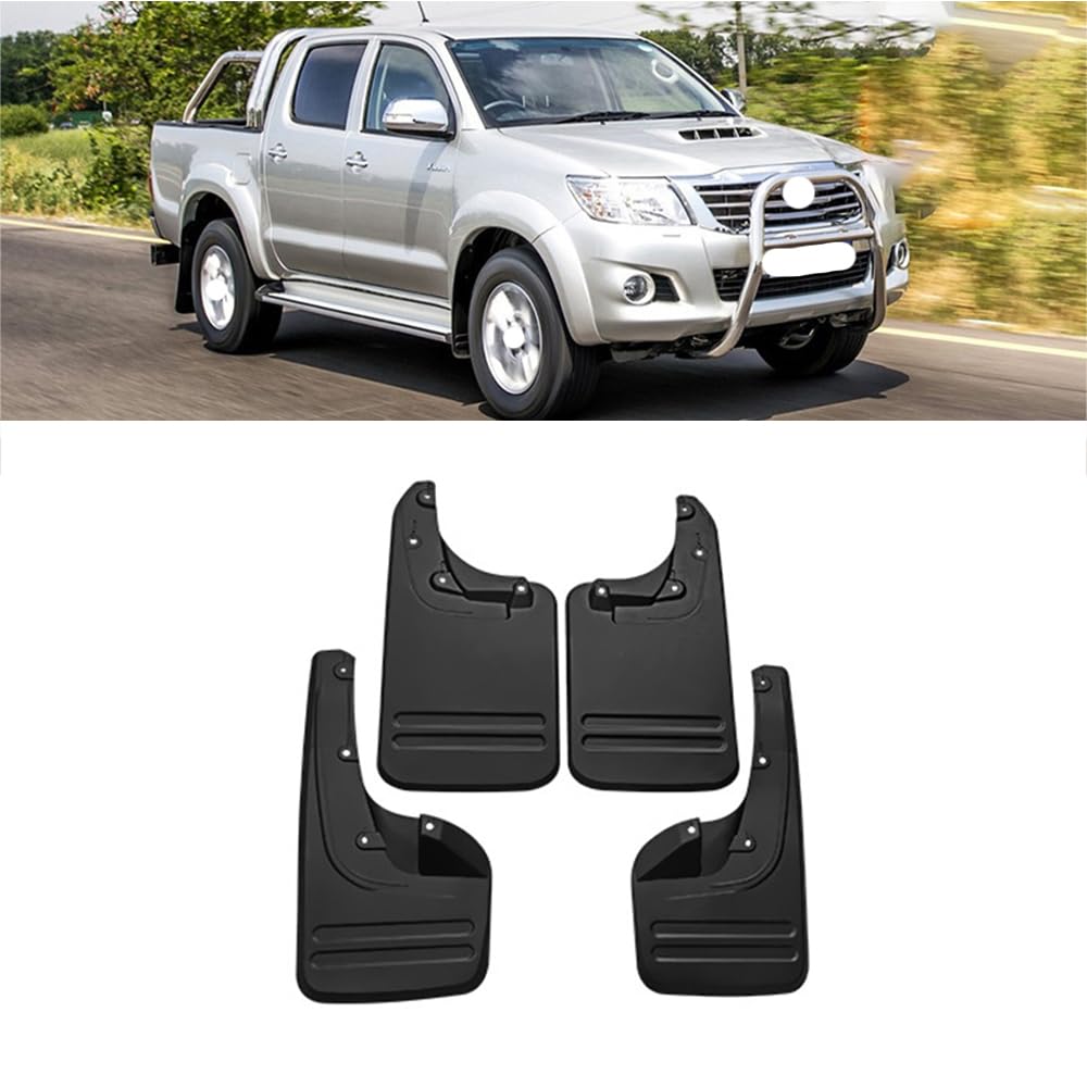 RJQXZXGQ Car Mud Flaps, for 2006-2014 Toyota Hilux Vigo 4WD Front & Rear Car Mud Flaps, Splashproof Tough Auto Splash Guards Fenders
