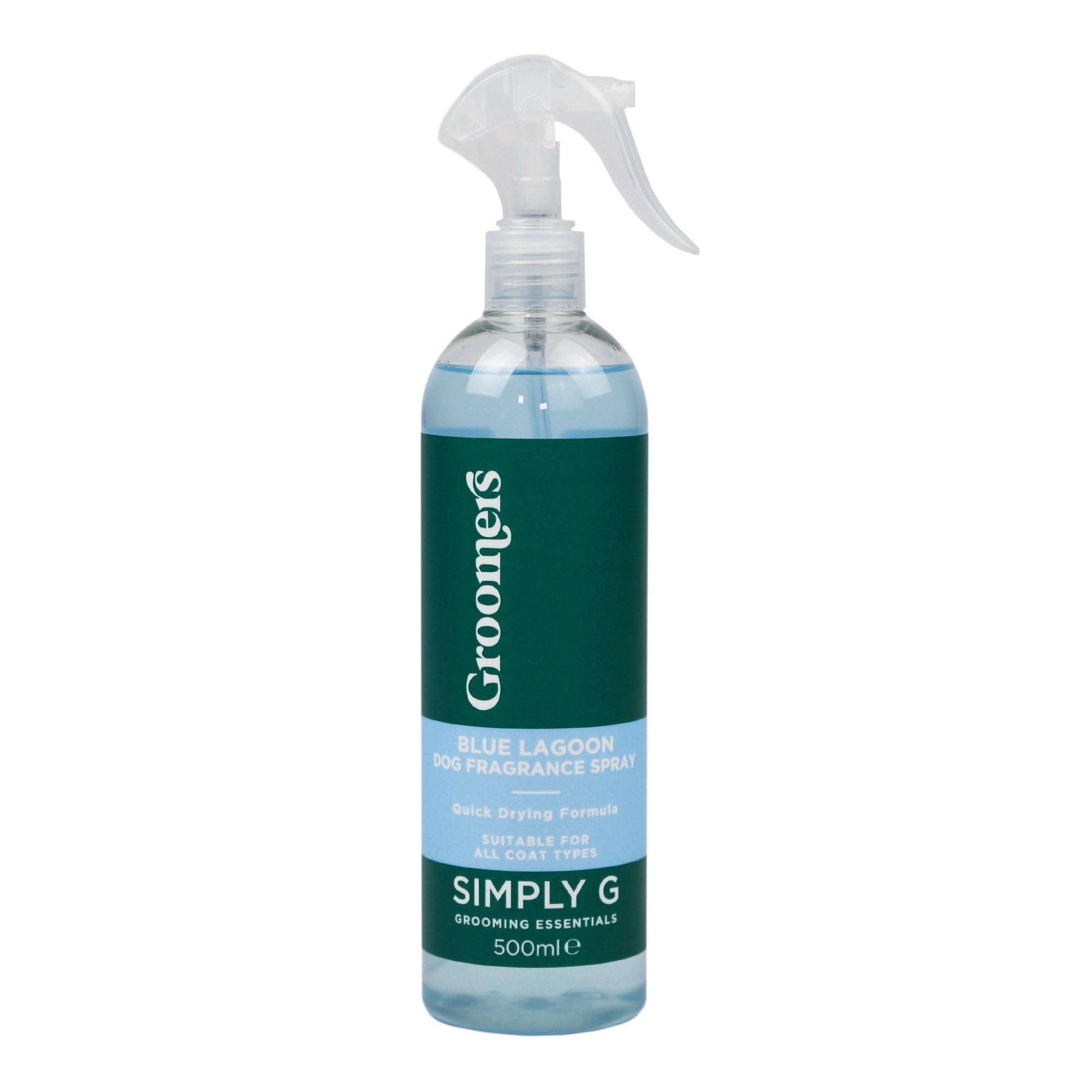 Groomers Simply G Blue Lagoon Dog Fragrance Spray - pH Balanced Dog Perfume Spray - Scented Coat Freshener - For All Coat Types - Vegan Friendly 500ml