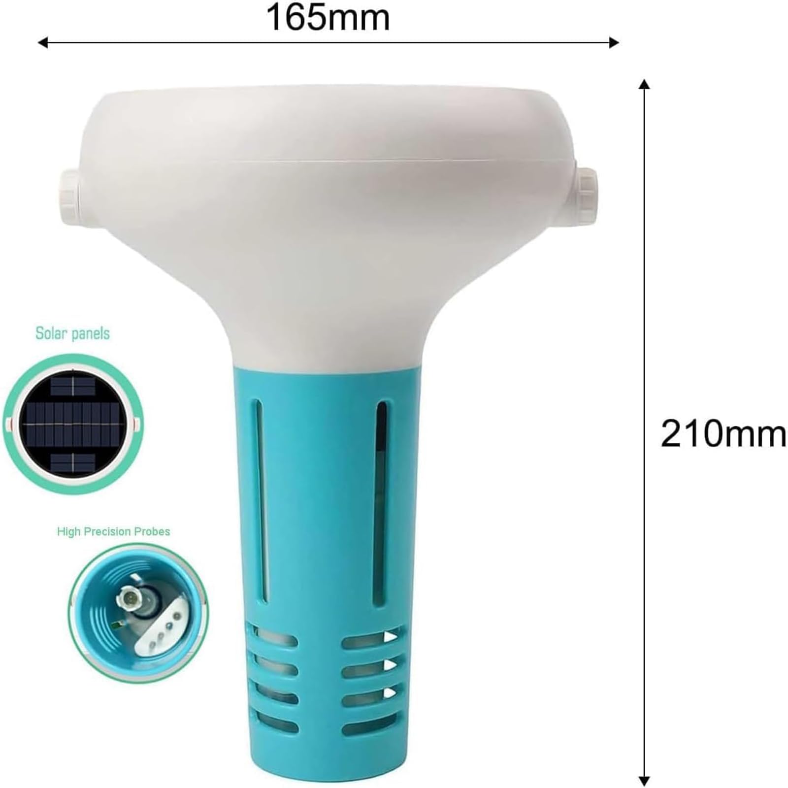 Monitor Inteligente De Agua para Piscinas 7 En 1, Analizador De Calidad del Agua, Medidor De Ph/orp/EC/tds/Sal/Temperatura/cl, Datos En Tiempo Real Y Control Mediante Aplicación, Analizador