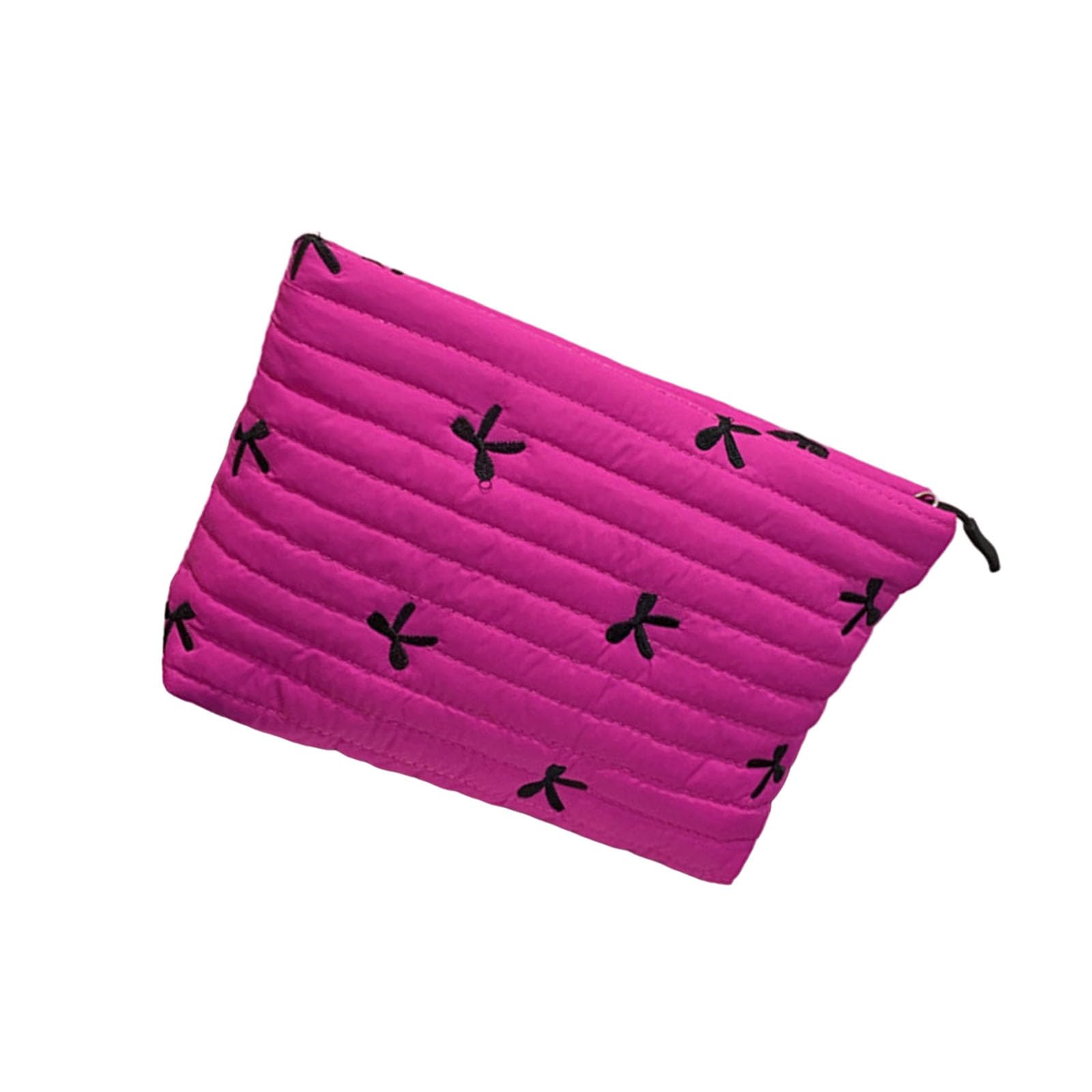 Xjdzineq Embroidered Cosmetic Bag Makeup Pouches Large Capacity Soft Quilted Toiletry Pouches with Zippers Closure Lovely Makeup Bag with Zippers