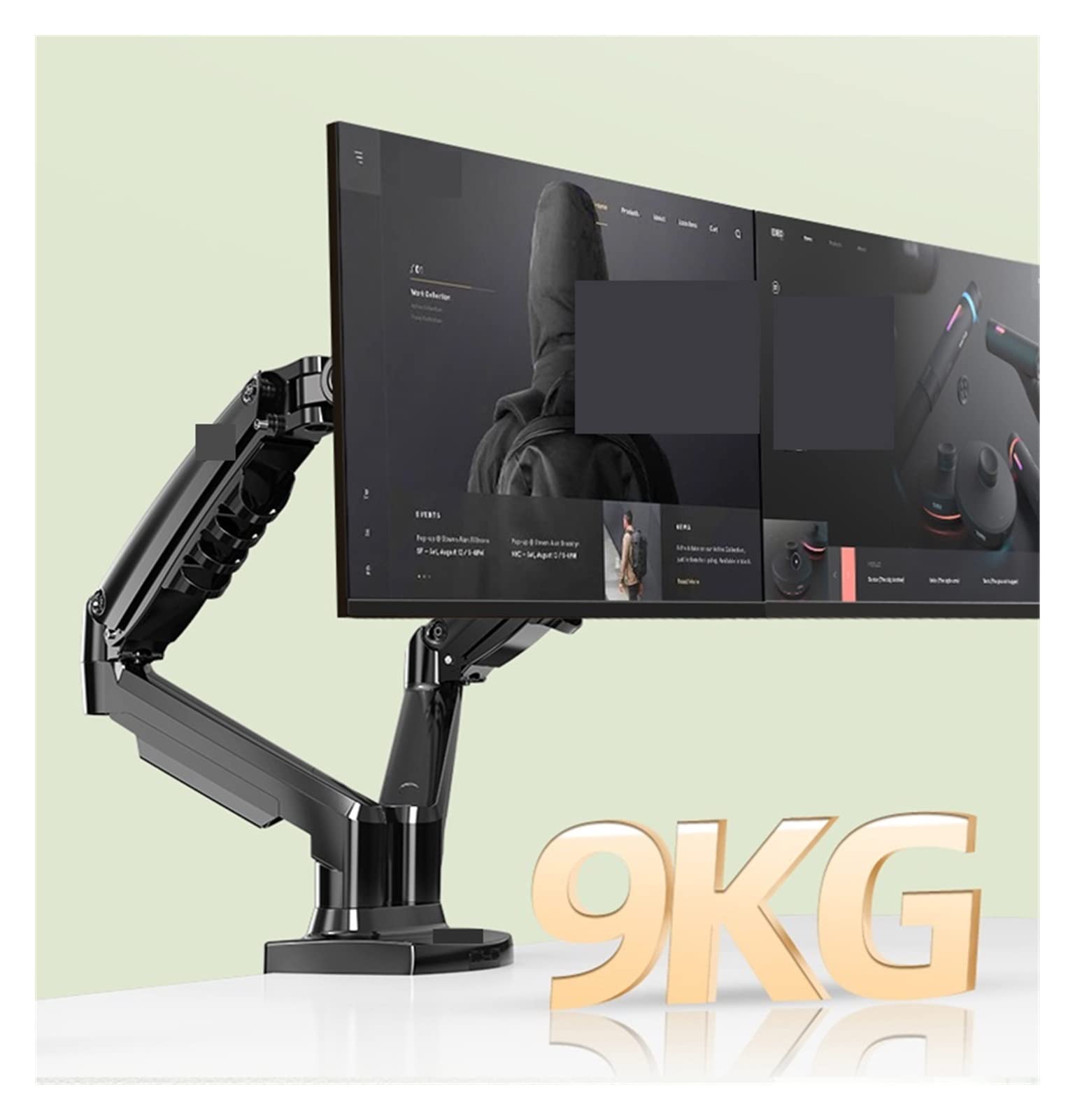 Brazo para Monitor F160 con Resorte De Gas, Rotación De 360 Grados, para Escritorio, Soporte Doble para Monitores De 17" A 27", con USB 3.0, Soporta Cargas De 2 A 9 Kg Ca,con Un Usb3.0-1