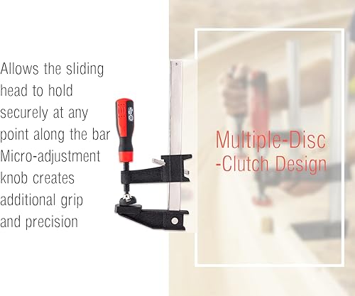 Miniatura 6 de Abrazaderas de barra de acero para carpintería, abrazaderas F de 6 pulgadas y 12 pulgadas (dos cada una), abrazaderas de barra de madera de ajuste