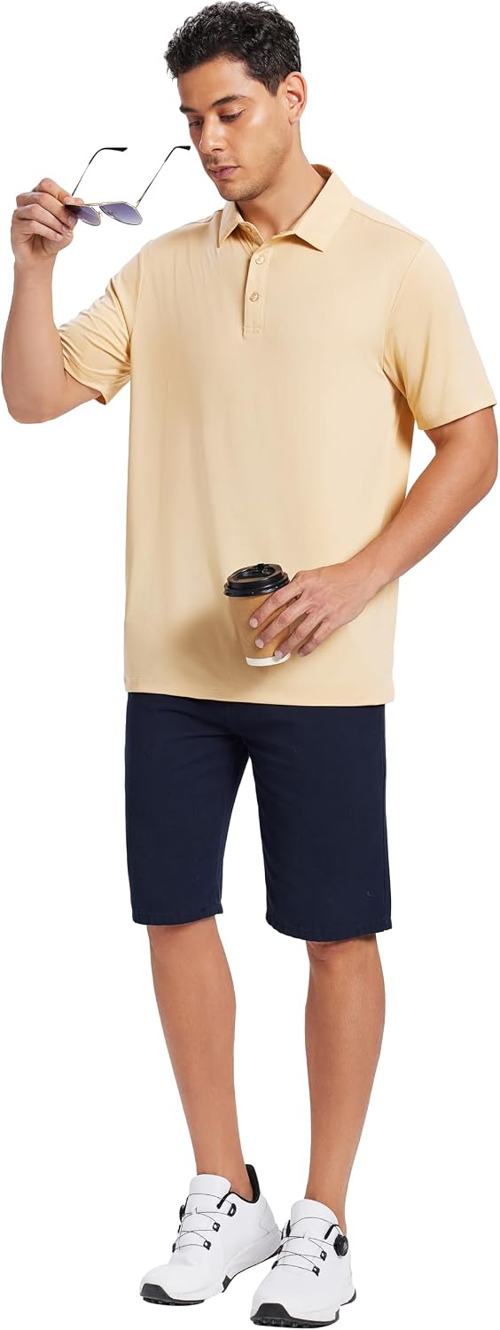Men's Polo Shirts, Moisture Wicking Dry Fit Performance Polo Shirt for Men