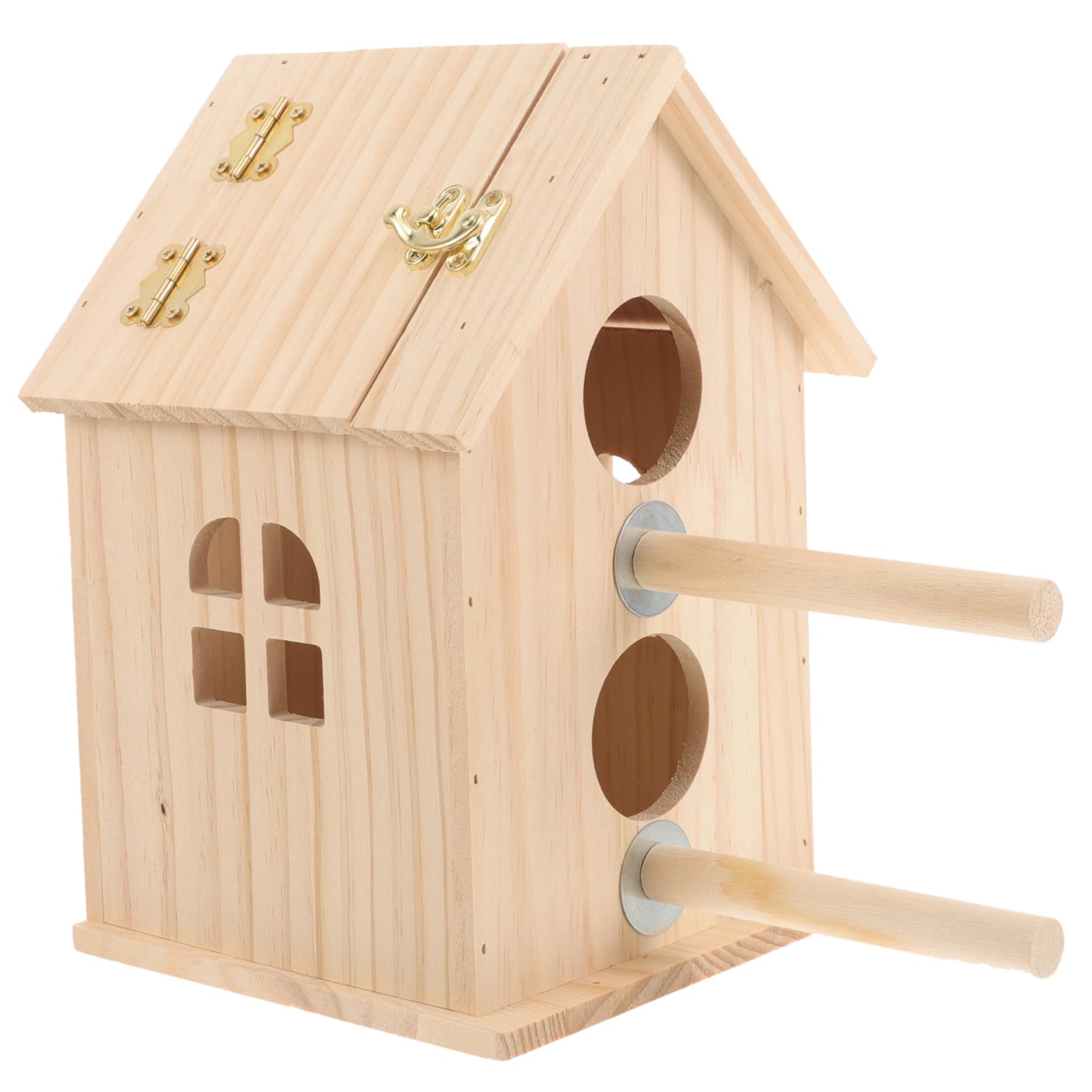 DOITOOL Caja terrario de Aves criadero de Madera Nido de pájaro de Madera Juguetes de Aves para periquitos munia casa de pájaros Suministros para Aves cabaña de Madera g5 Loro